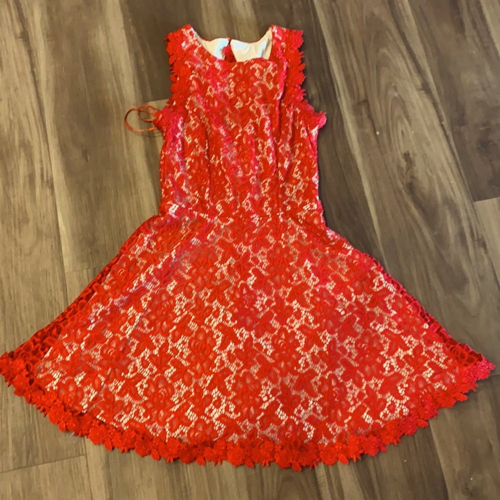 Red lace dress